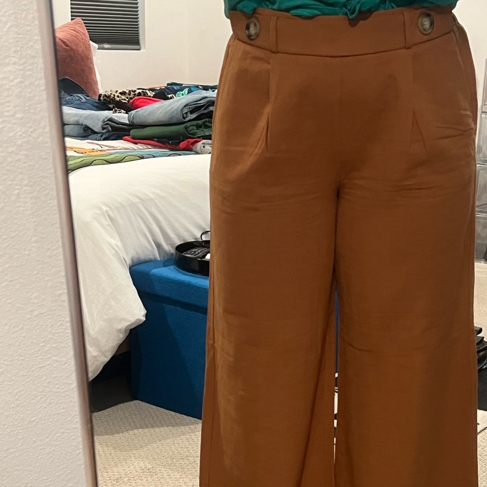 Rust Wide-Leg Pants - Picture 5 of 5